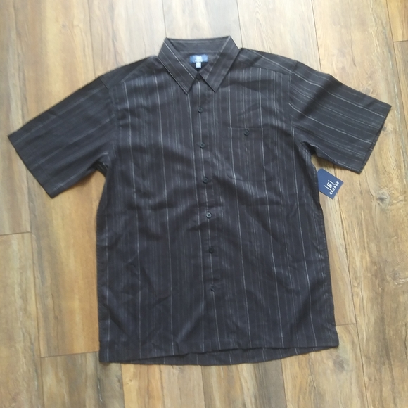 g George men's shirt size M black with gray lines - Picture 2 of 8